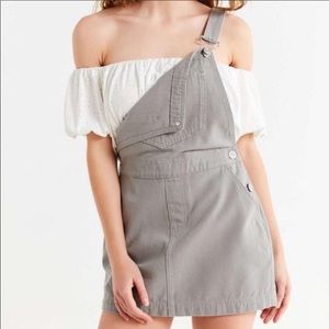 BDG Urban Outfitters bib overall gray mini dress
